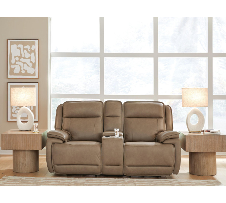 Malcesine Power Reclining Loveseat with Console - Sahara
