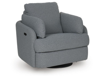 Alainmont Next-Gen Nuvella Swivel Power Recliner - Salt and Pepper