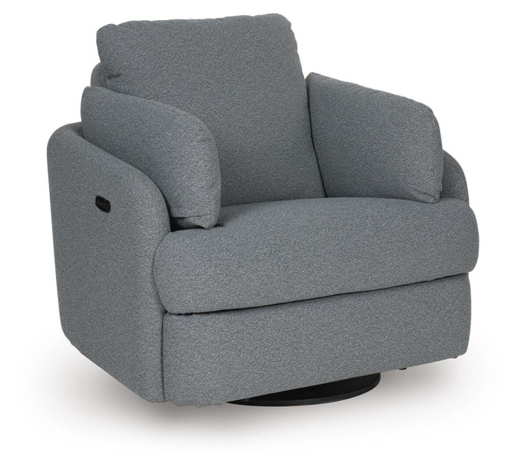 Alainmont Next-Gen Nuvella Swivel Power Recliner - Salt and Pepper