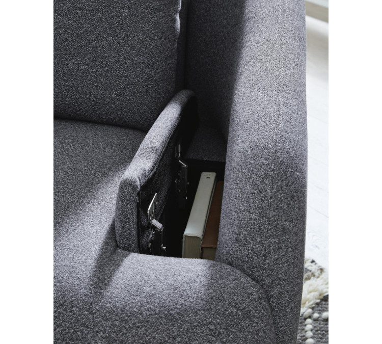 Alainmont Next-Gen Nuvella Swivel Power Recliner - Salt and Pepper