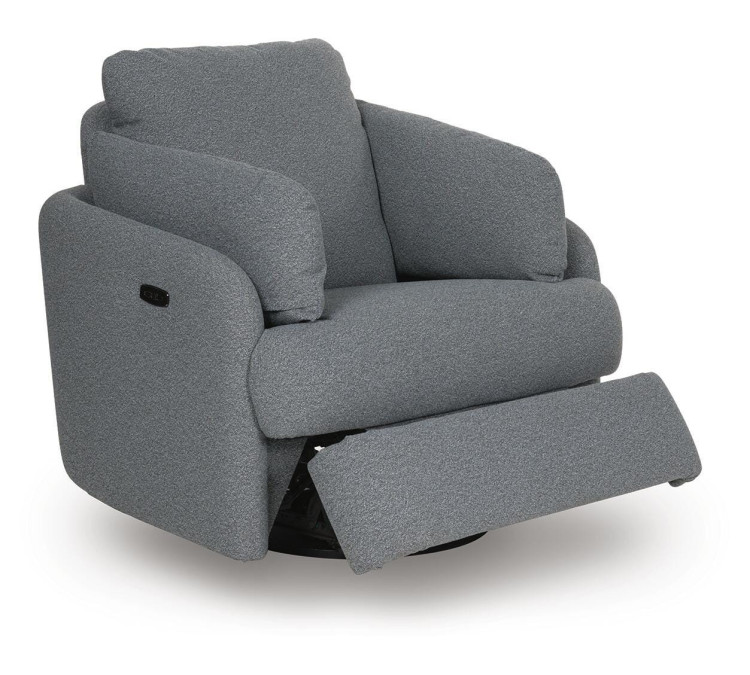 Alainmont Next-Gen Nuvella Swivel Power Recliner - Salt and Pepper