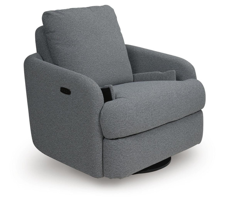 Alainmont Next-Gen Nuvella Swivel Power Recliner - Salt and Pepper