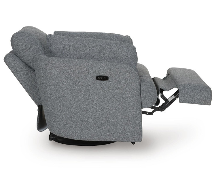 Alainmont Next-Gen Nuvella Swivel Power Recliner - Salt and Pepper