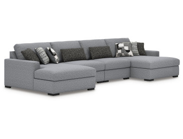 Bealton 4-Piece Sectional with Double Chaise - Salt and Pepper