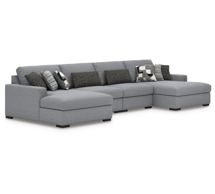 Bealton 4-Piece Sectional with Double Chaise - Salt and Pepper