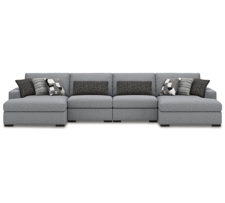 Bealton 4-Piece Sectional with Double Chaise - Salt and Pepper