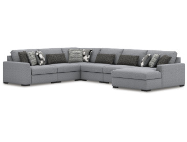 Bealton 6-Piece Sectional with Chaise - Salt and Pepper