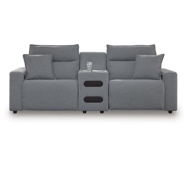 Modmax II 3-Piece Power Reclining Sectional with Audio Console - Salt and Pepper