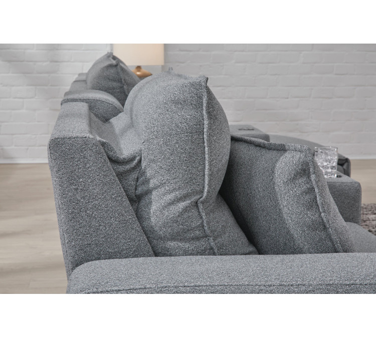 Modmax II 3-Piece Power Reclining Sectional with Audio Console - Salt and Pepper