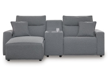 Modmax II 3-Piece Power Reclining Sectional with Chaise and Console - Salt and Pepper