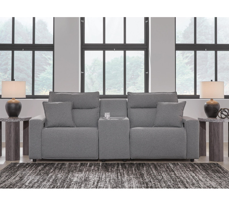 Modmax II 3-Piece Power Reclining Sectional with Console - Salt and Pepper