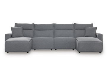 Modmax II 4-Piece Power Reclining Sectional with Chaise - Salt and Pepper