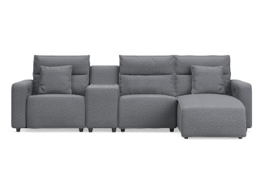 Modmax II 4-Piece Reclining Sectional with Chaise and Console - Salt and Pepper