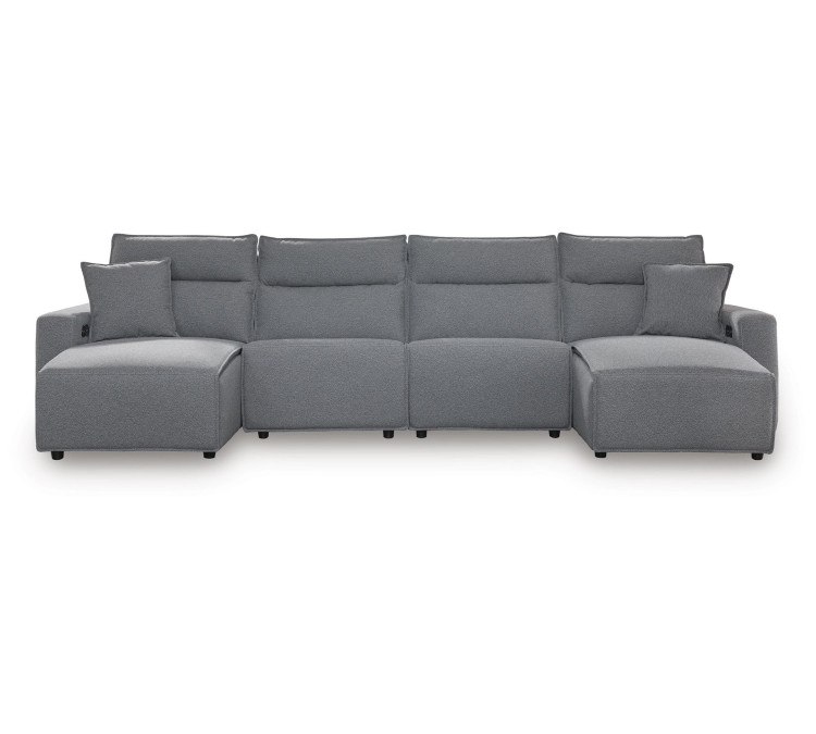 Modmax II 4-Piece Reclining Sectional with Double Chaise - Salt and Pepper