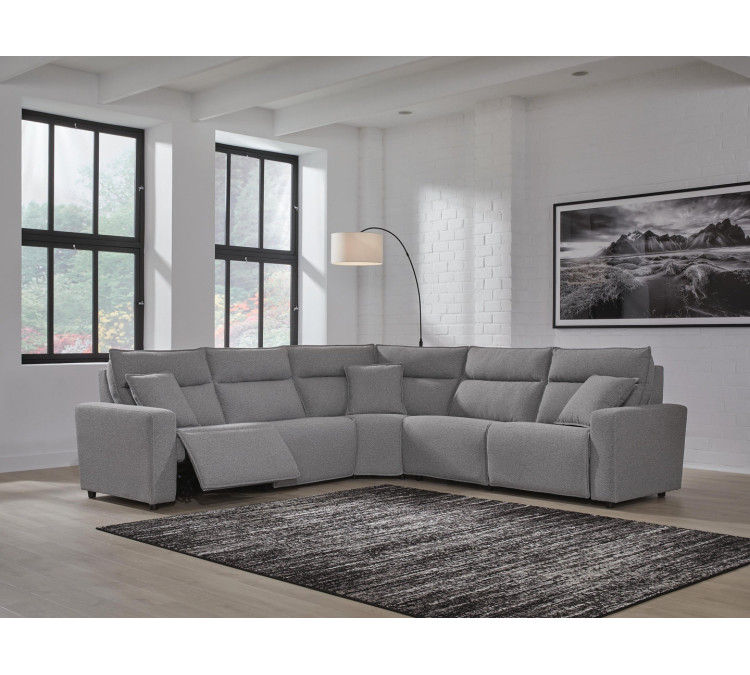 Modmax II 5-Piece Power Reclining Sectional - Salt and Pepper