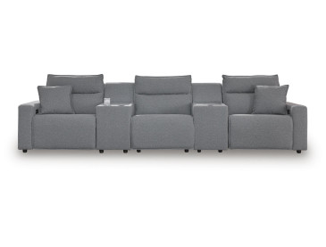 Modmax II 5-Piece Power Reclining Sectional with Consoles - Salt and Pepper