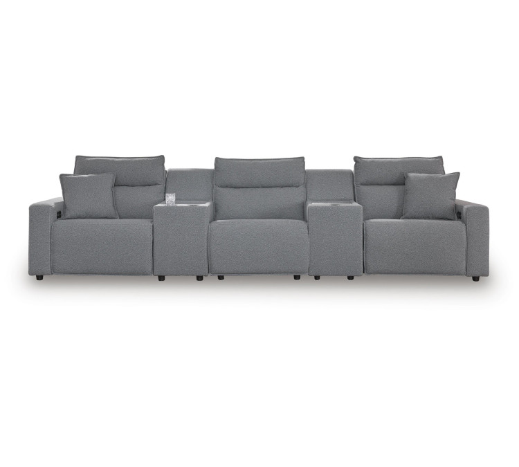Modmax II 5-Piece Reclining Sectional with Consoles - Salt and Pepper