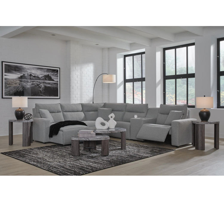 Modmax II 6-Piece Power Reclining Sectional with Chaise and Console - Salt and Pepper