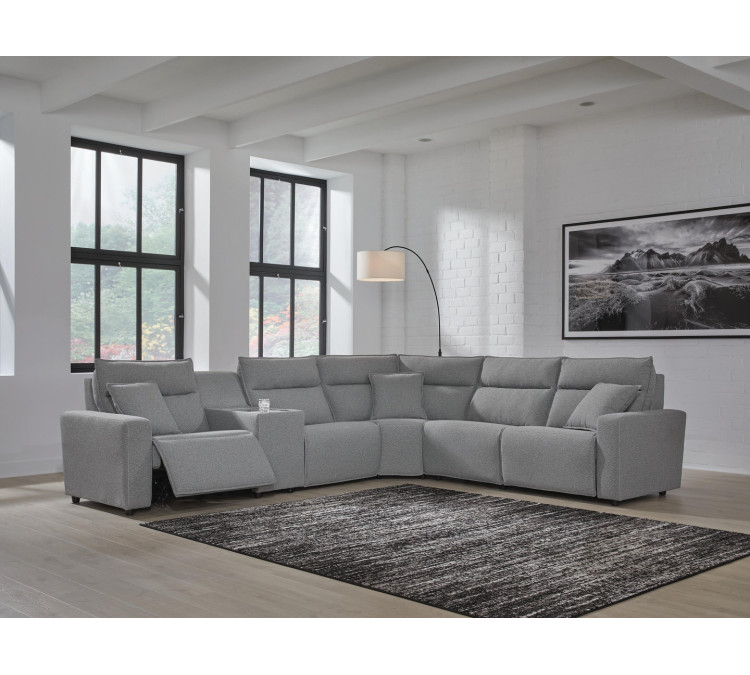 Modmax II 6-Piece Power Reclining Sectional with Console - Salt and Pepper