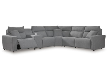 Modmax II 6-Piece Reclining Sectional with Console - Salt and Pepper