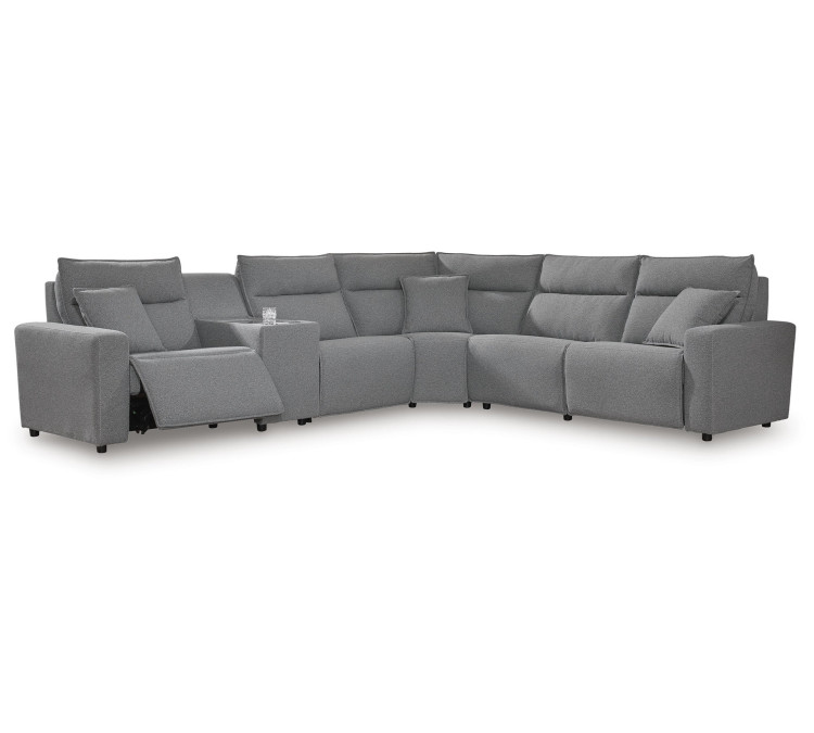 Modmax II 6-Piece Reclining Sectional with Console - Salt and Pepper
