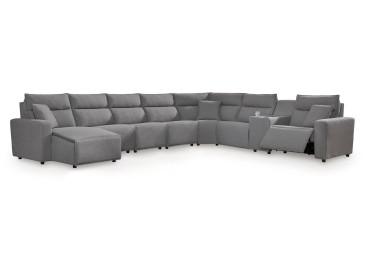 Modmax II 8-Piece Power Reclining Sectional with Console - Salt and Pepper