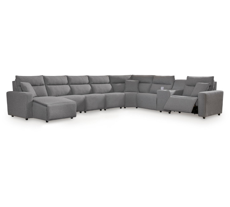 Modmax II 8-Piece Power Reclining Sectional with Console - Salt and Pepper
