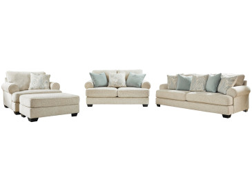 Monaghan Sofa, Loveseat, Chair and Ottoman - Sandstone