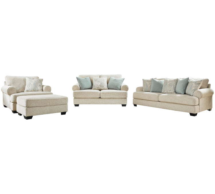 Monaghan Sofa, Loveseat, Chair and Ottoman - Sandstone
