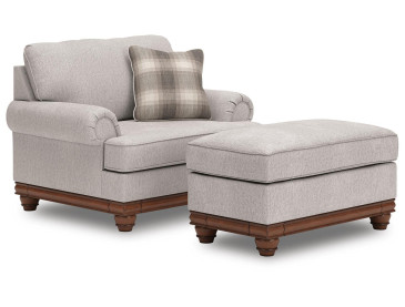 Stoughton Chair and Ottoman - Sandstone