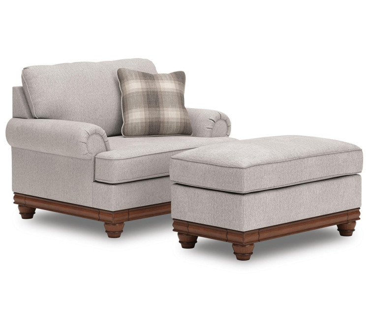 Stoughton Chair and Ottoman - Sandstone