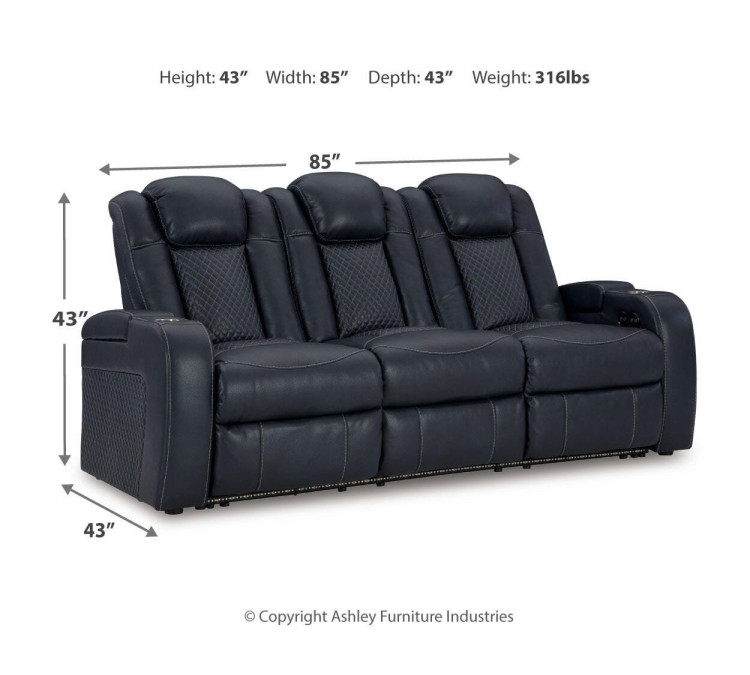 Fyne-Dyme Sofa, Loveseat and Recliner - Sapphire