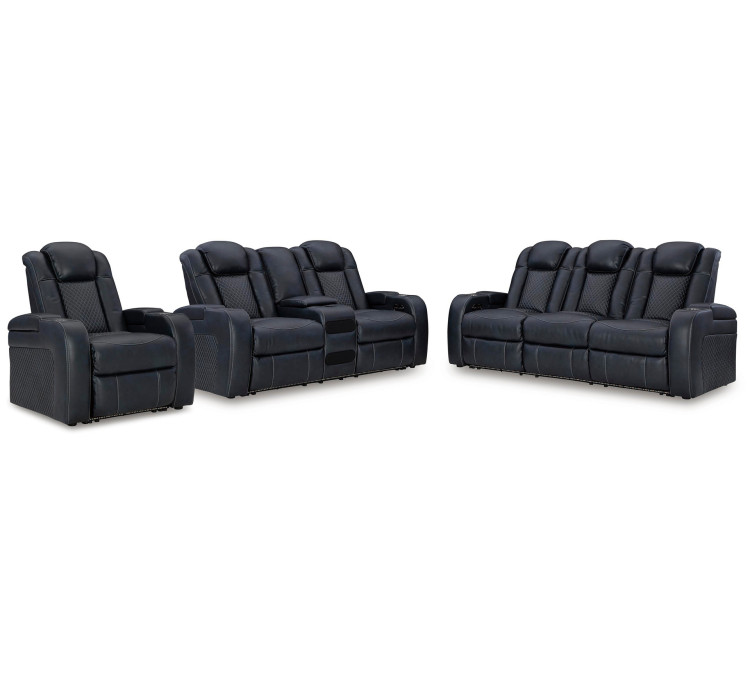 Fyne-Dyme Sofa, Loveseat and Recliner - Sapphire
