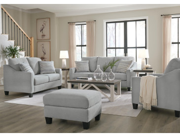 Adlai Sofa, Loveseat, Chair and Ottoman - Shadow