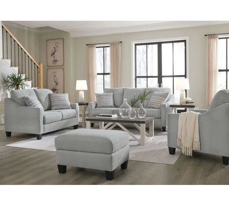 Adlai Sofa, Loveseat, Chair and Ottoman - Shadow