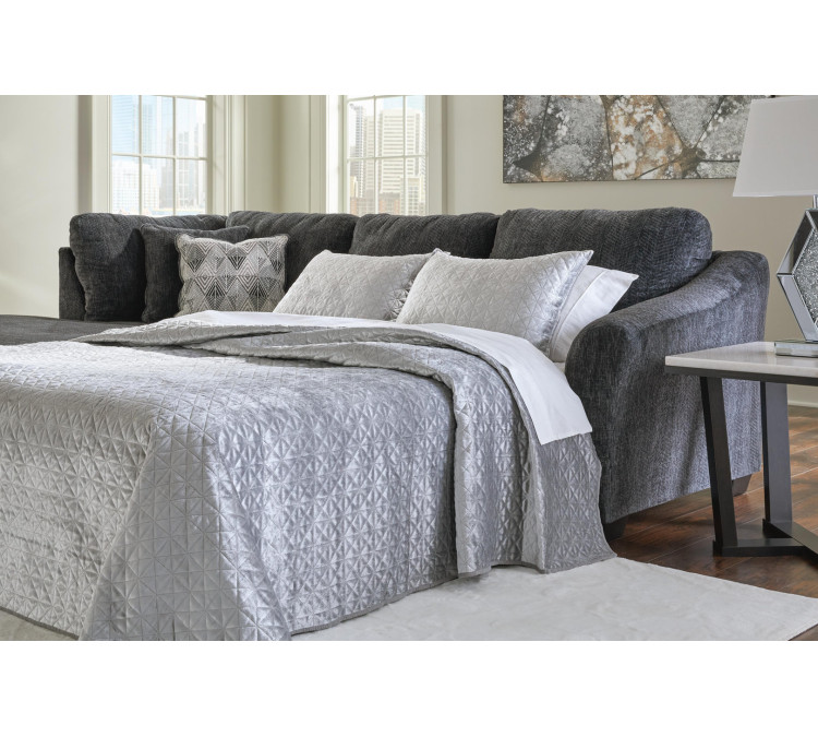 Biddeford 2-Piece Sleeper Sectional with Chaise - Shadow