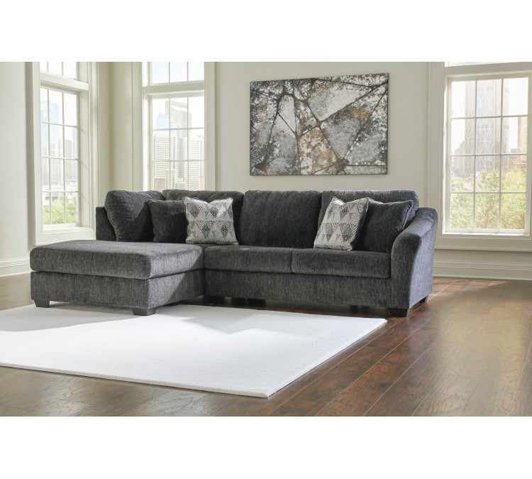 Biddeford 2-Piece Sleeper Sectional with Chaise - Shadow