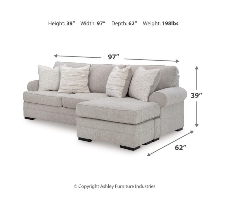 Eastonbridge Sofa Chaise, Chair, and Ottoman - Shadow