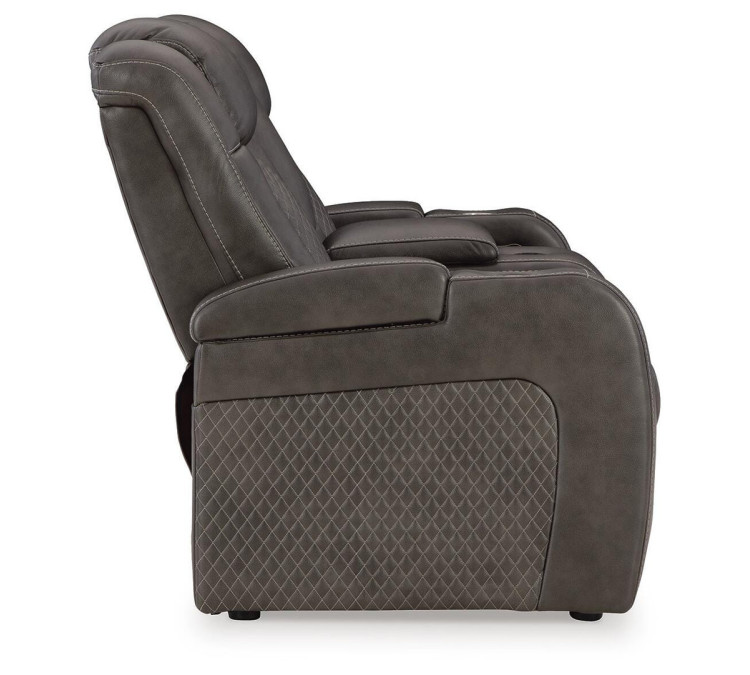 Fyne-Dyme Power Reclining Loveseat with Console - Shadow