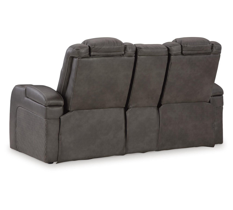 Fyne-Dyme Power Reclining Loveseat with Console - Shadow