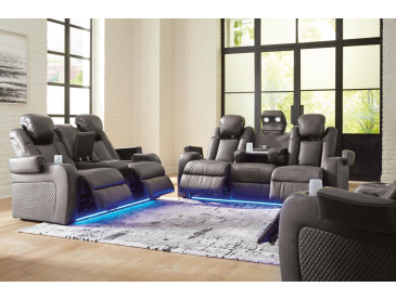 Fyne-Dyme Sofa, Loveseat and Recliner - Shadow