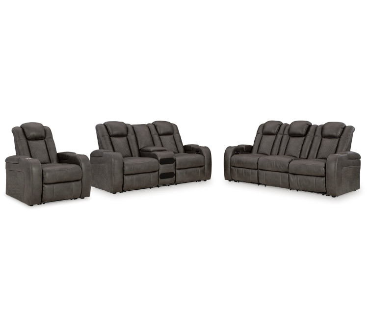 Fyne-Dyme Sofa, Loveseat and Recliner - Shadow
