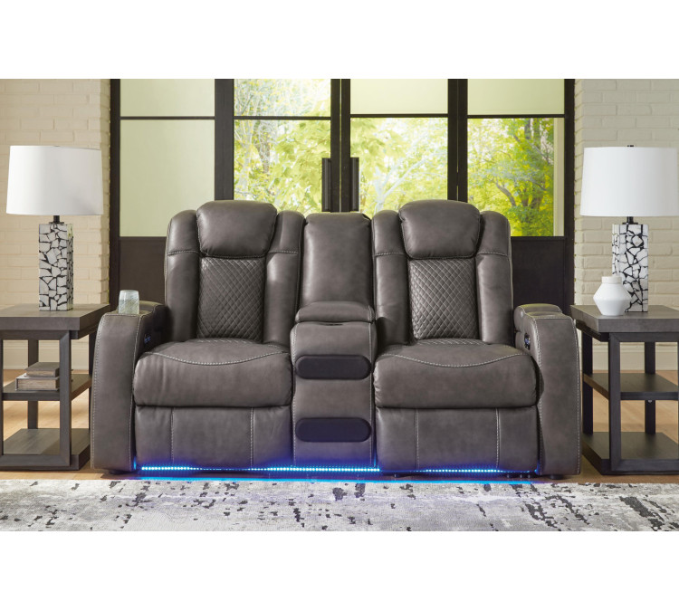 Fyne-Dyme Sofa, Loveseat and Recliner - Shadow