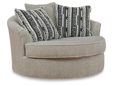 Calnita Oversized Swivel Accent Chair - Sisal