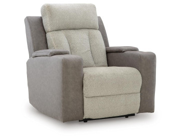 Stately Check Power Recliner - Sisal
