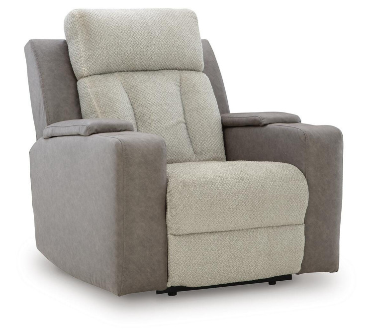 Stately Check Power Recliner - Sisal
