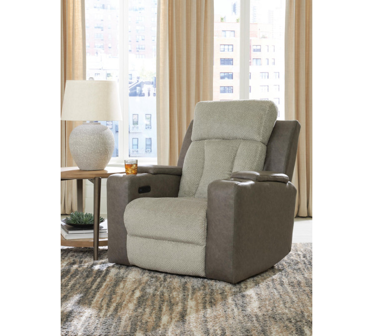 Stately Check Power Recliner - Sisal