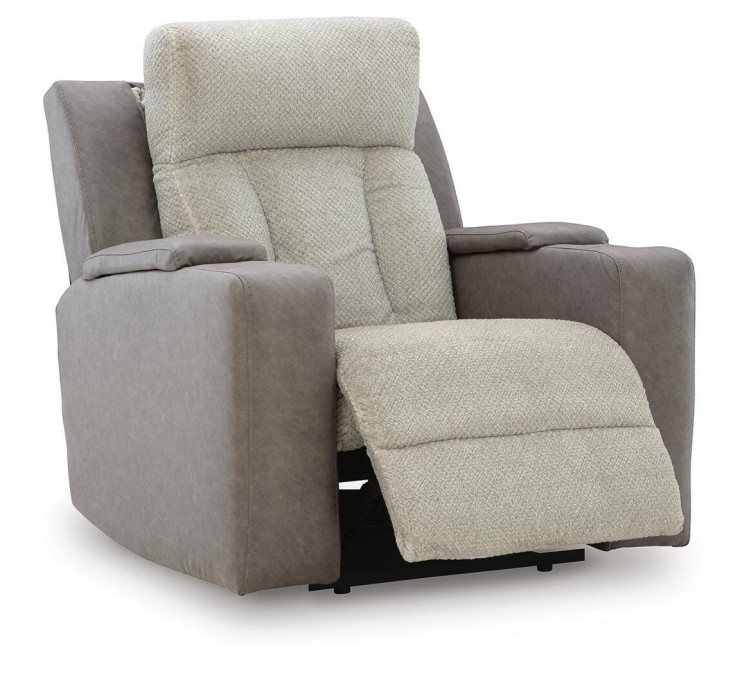 Stately Check Power Recliner - Sisal