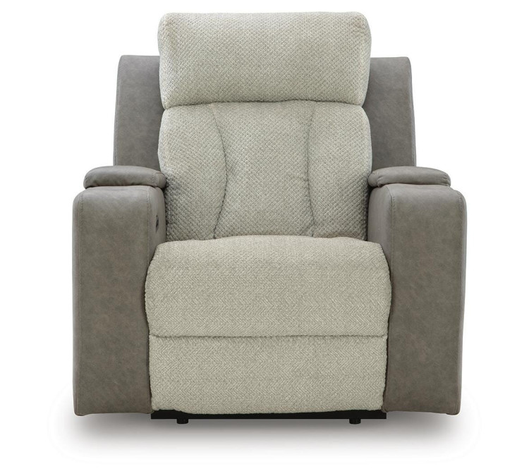 Stately Check Power Recliner - Sisal