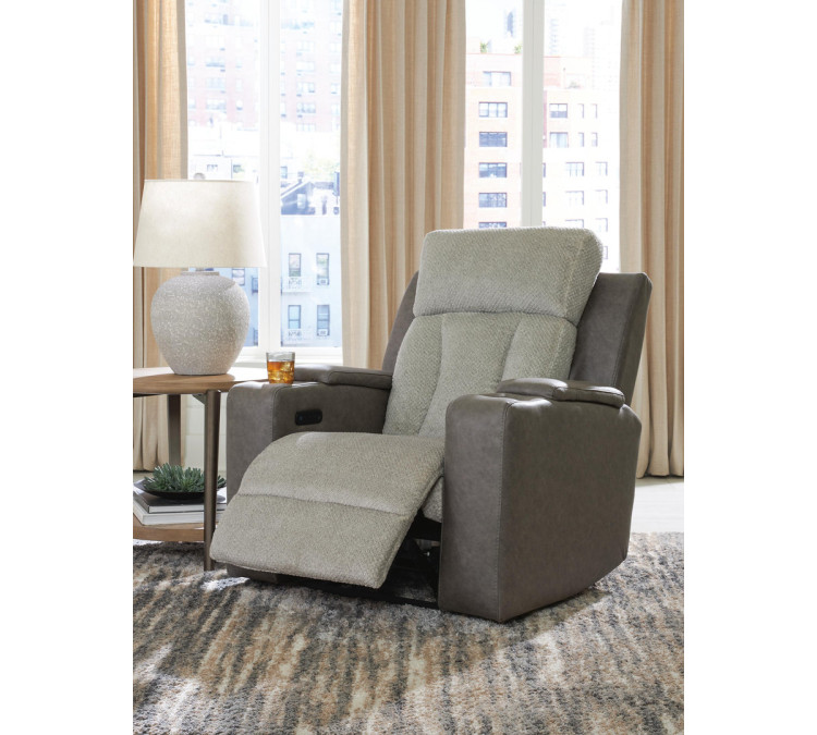 Stately Check Power Recliner - Sisal